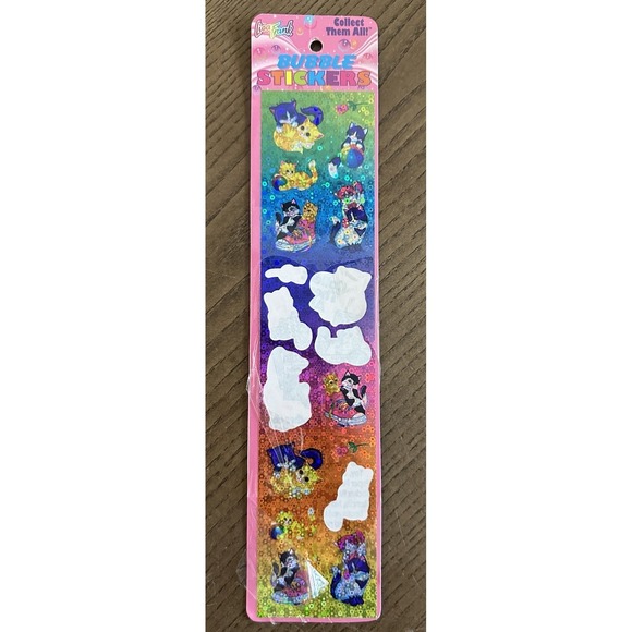 Vintage Lisa Frank Kitten Cat Bubble Stickers‎ Sparkly OPENED & 6 Missing - Picture 1 of 6